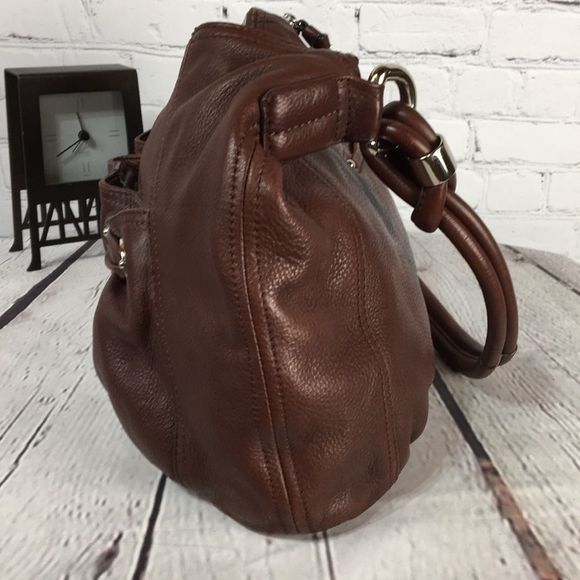 b. Makowsky Chocolate Brown Soft Leather Shoulder Bag Purse - Picture 8 of 16
